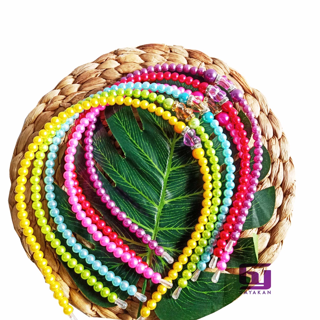 Isi 6 Pcs Bando Mutiara Mote Sintetis Mutiara MultiWarna