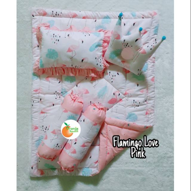 Bedcover Bayi Bedcoverset Baby Motif Flamingo Love Pink Shopee Indonesia