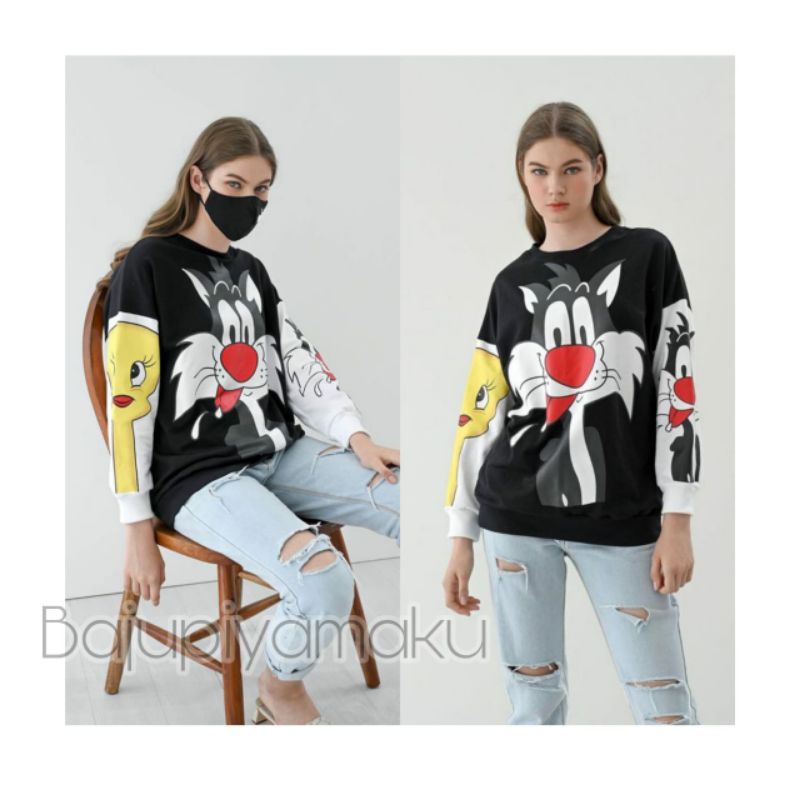 LOONEY TWEETY BLACK SWEATER FREE MASKER