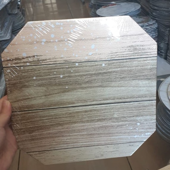 lusin / tatakan kue kotak 25cm motif RANDOM! cake board premium