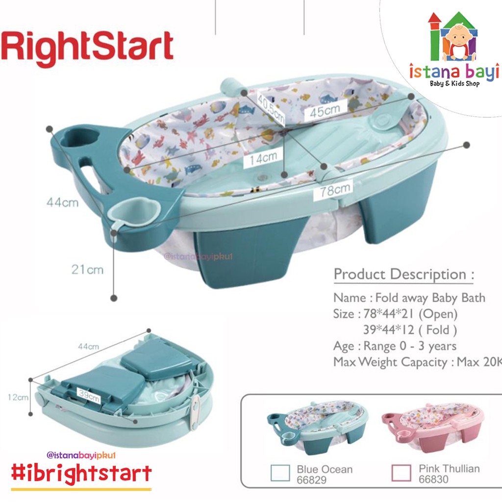 Right Start Fold Away Baby Bathub - Bak Mandi Bayi