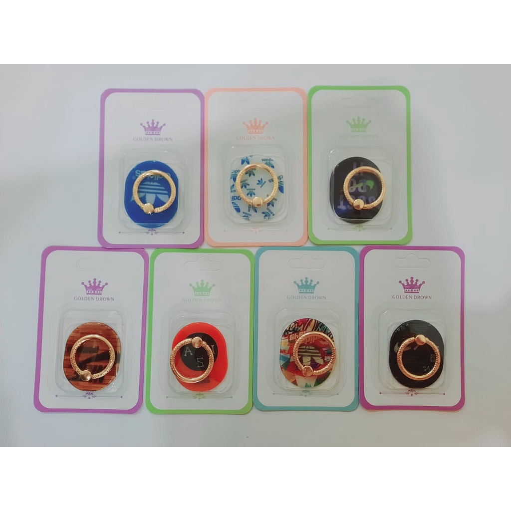 iRing Holder Stand Handphone Cincin Ring Stens Golden Crown Pegangan HP OCEANMART OCEAN MART Aksesoris Murah Grosir