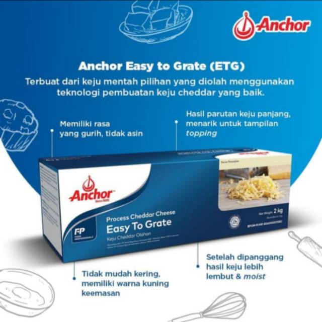 

Anchor processed cheddar cheese 2kg