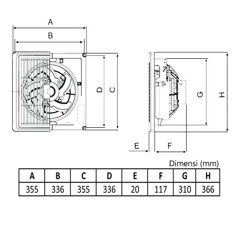 KDK 25 TGQ CEILING EXHAUST FAN 10&quot; / KDK 25TGQ