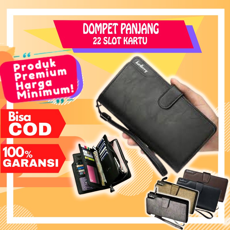 Dompet Pria Wanita Panjang Kulit Murah Original Import Distro Simple Tipis Branded Resleting - BAE22