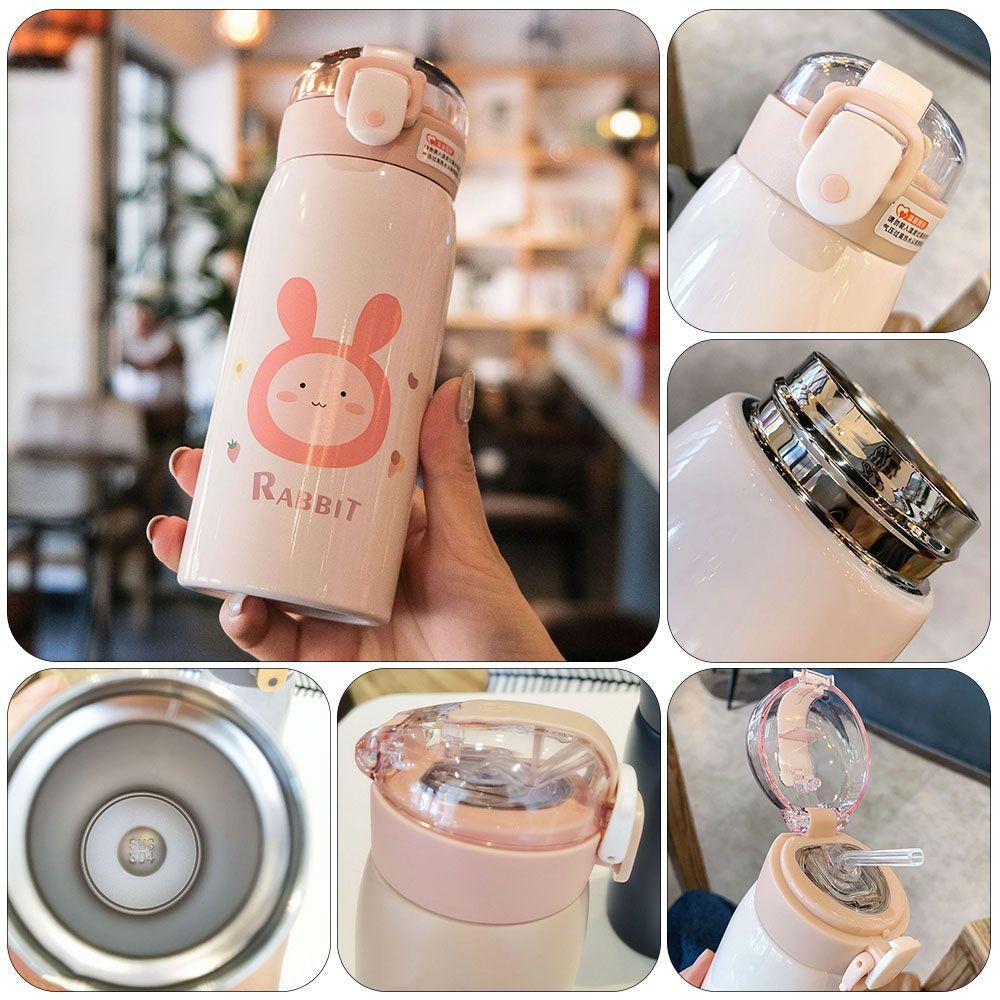 Solighter Botol Minum Vacuum insulated 500ml Motif Kartun Bahan Stainless Steel