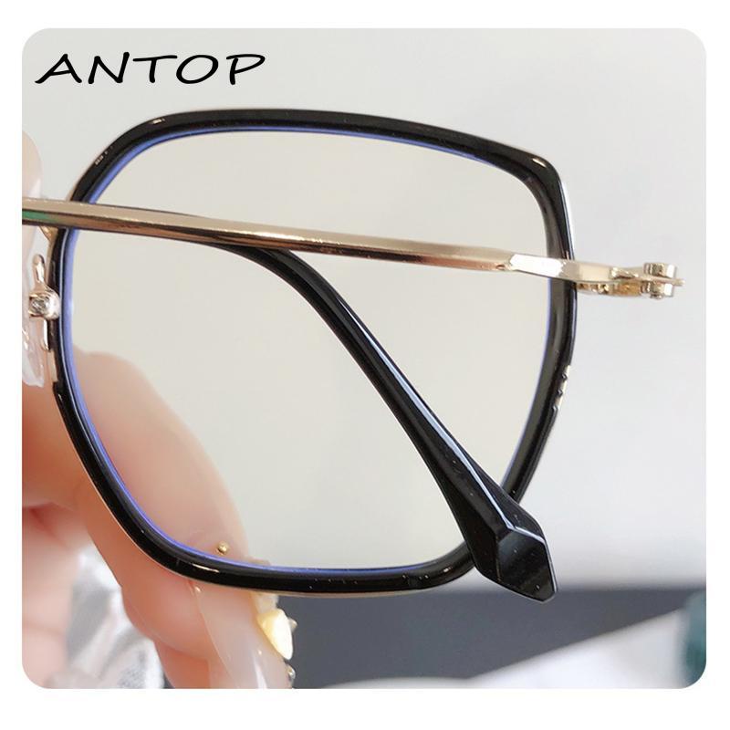 Oversized Frame Kacamata Anti Radiasi Kacamata Korea Bentuk Bulat Bahan Metal Untuk Pria Dan Wanita ANTOP