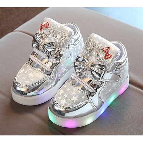 Sepatu Pesta Anak Perempuan Desain Hello Kitty dengan Lampu LED Menyala Breathable Bisa COD JNT