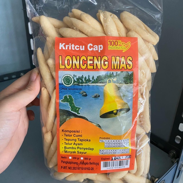 

Kritcu Bangka Cap Lonceng Mas - Telor Cumi - Snack Bangka - Cemilan Bangka - Makanan Bangka