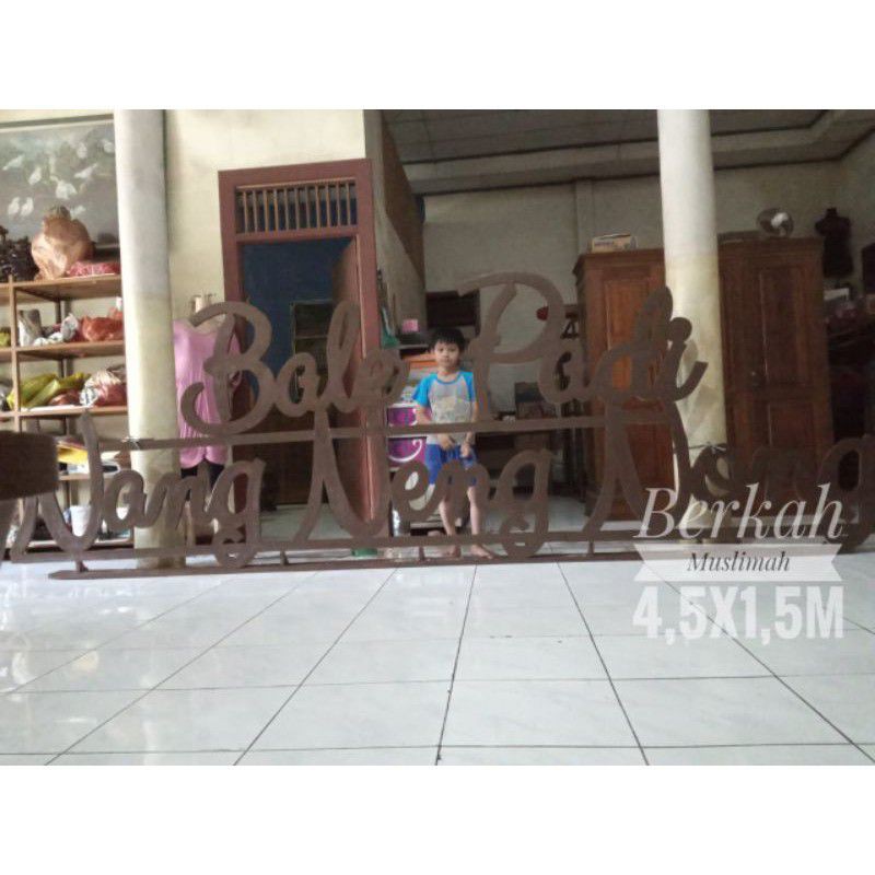 Outdoor Stand/Papan nama kayu mahoni model berdiri T150 P490/cust surakarta