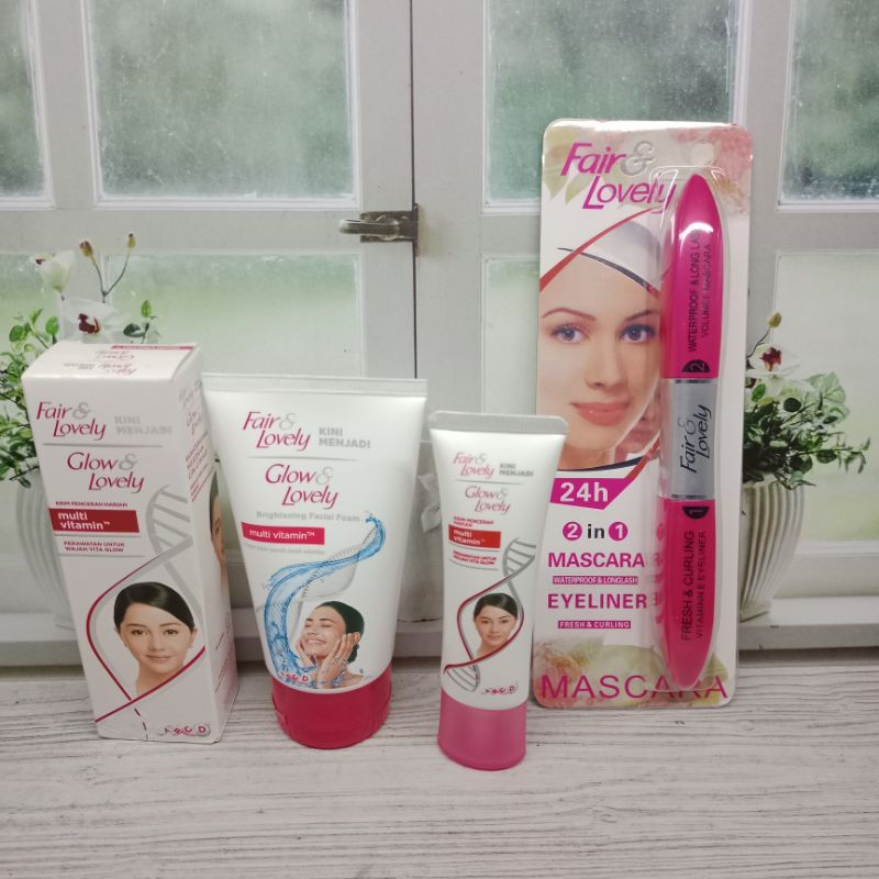 Paket Glow&amp;Lovely {Pelembab 23g+F Foam 50g+Mascara]