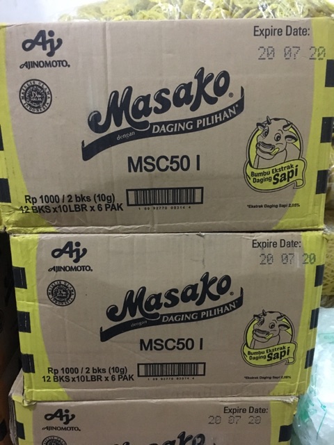 Masako Ayam / Masako Sapi Sachet 1 Pak ( 12bks x 10 Lembar )