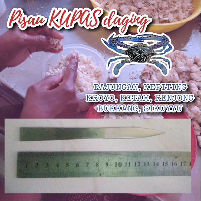 pisau kupas kepiting, pisau sikuyyu, pisau bukkang, pisau rajungan, pisau renjong, pisau ketam, pisa