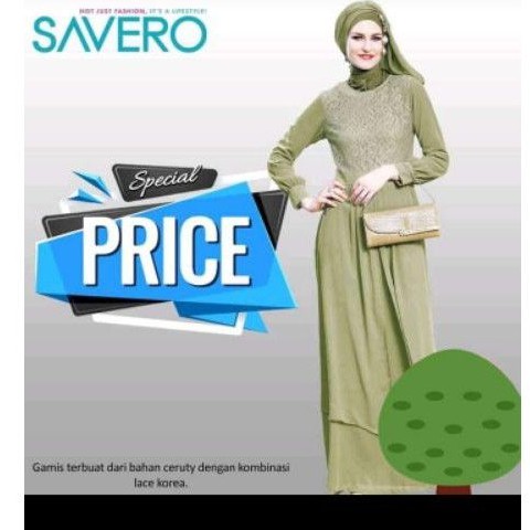 Savero widya gamis lace korea  olive