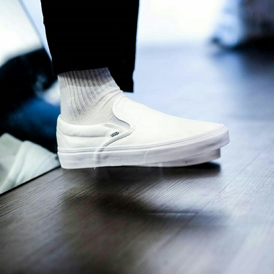 Vans Slip On Checkerboard Off White Black Original &amp; Fake SEPATU CASUAL PRIA 36-43