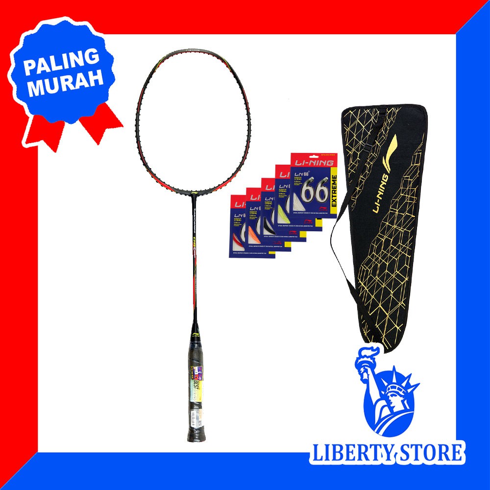 Raket Badminton ORIGINAL LINING TURBO CHARGING 08 COMBAT + TAS + SENAR