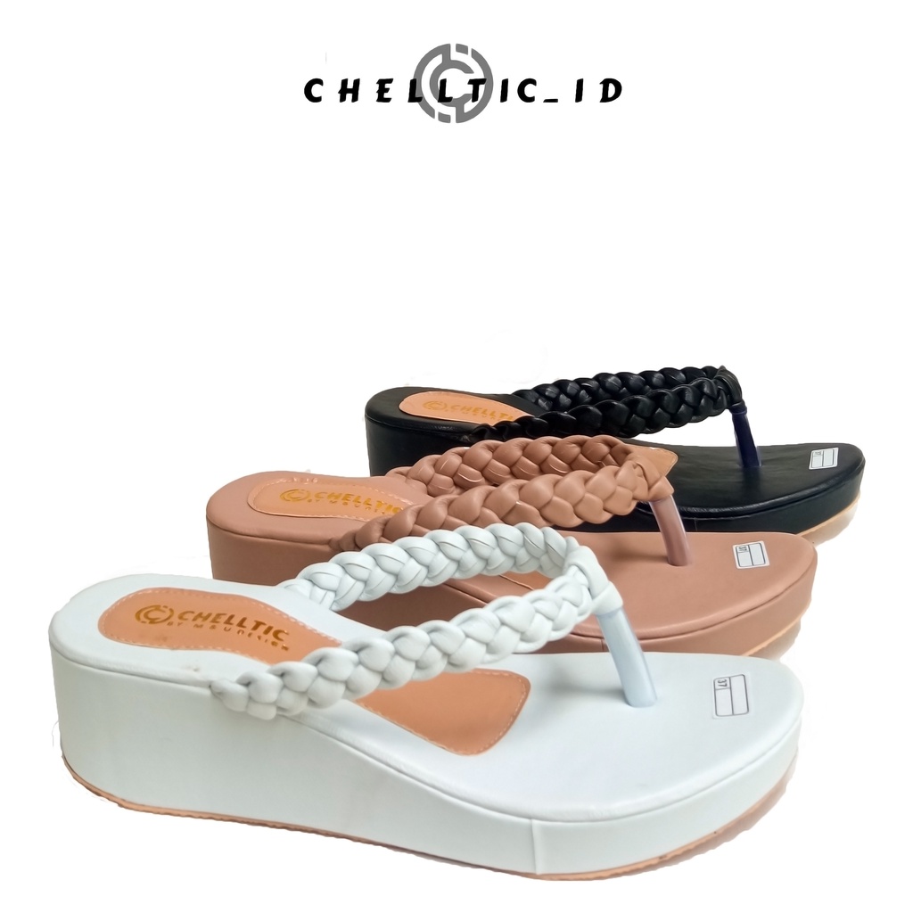 Sandal Wanita/Wedges Wanita Tali jepit kepang Remaja Terbaru/Sandal Wanita Kekinian/Sandal Santai Wanita/Sendal Rumah Anti Slip/Selop Wanita Casual Murah/Cod/Bisa Bayar Di Tempat/Gratis Ongkir/Chellltic 033 Putih/Sandal Tinggi Wanita import 5Cm Bukan Zara