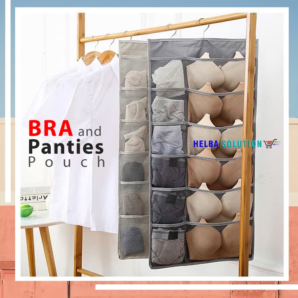 Tempat Bra dan Panties Hanging Underwear Pouch 2 Sisi 30 Sekat Tempat Penyimpanan Bra Model Gantung
