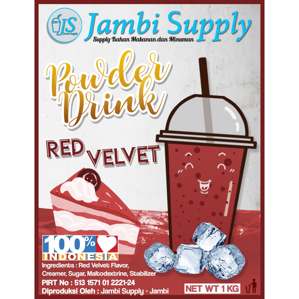 

POWDER DRINK RED VELVET MINUMAN BUBUK RASA RED VELVET 1KG