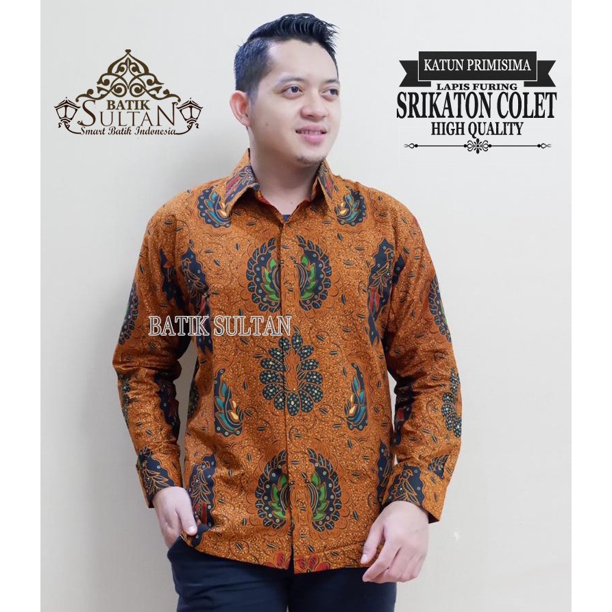 Srikaton Colet Kemeja Batik Pria Panjang Full Furing by Batik Sultan