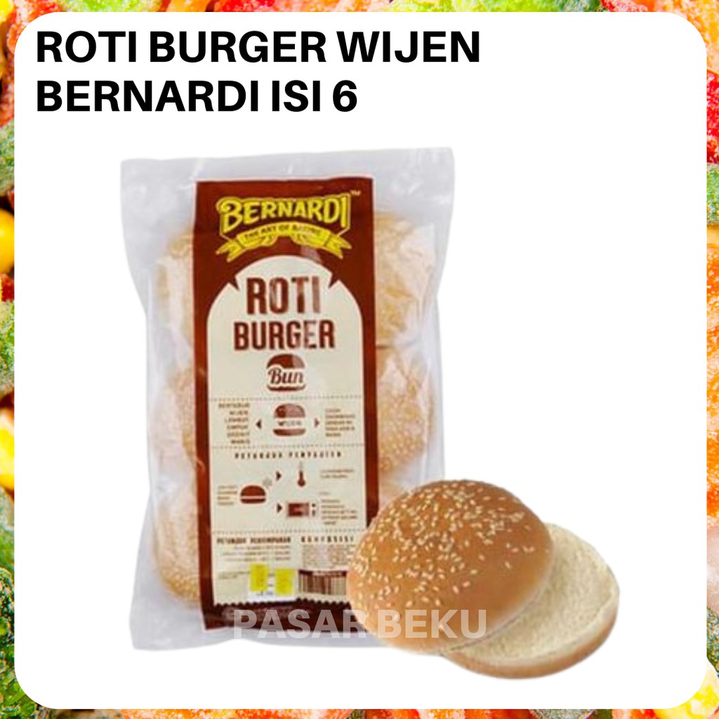 

(Khusus AREA SUMBAR) Roti Burger Wijen Bernardi Isi 6 Premium Sandwich Padang