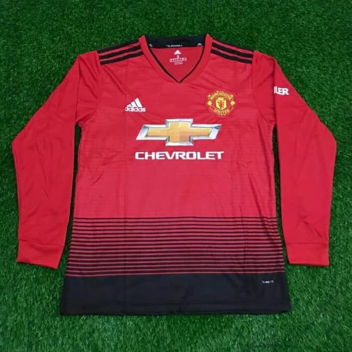 Jersey Baju Kaos Obral MU Manchester United Home LONGSLEEVE 18/19 LS
