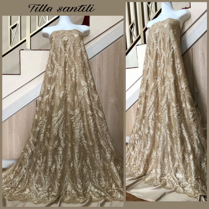 Kain Tile/Tulle Santili Glitter, tile kain brokat, tile mutiara, tile glitter, tile bordir, tile pol