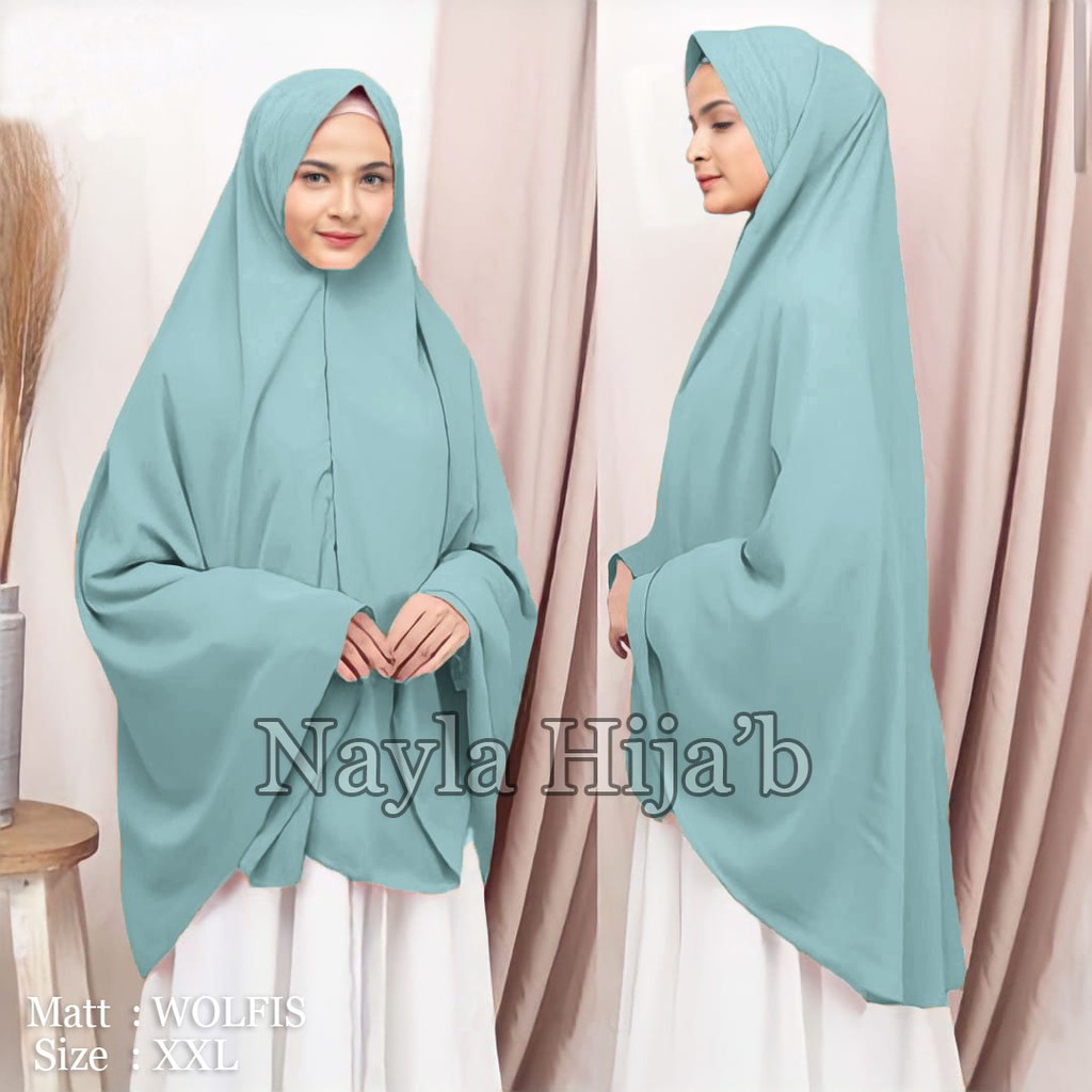 PROMO KHIMAR WOLFIS Bergo Wolfis XXL Jilbab Simpel Pet Antem Wolfis Kerudung Bergo Murah Nayla Hijab