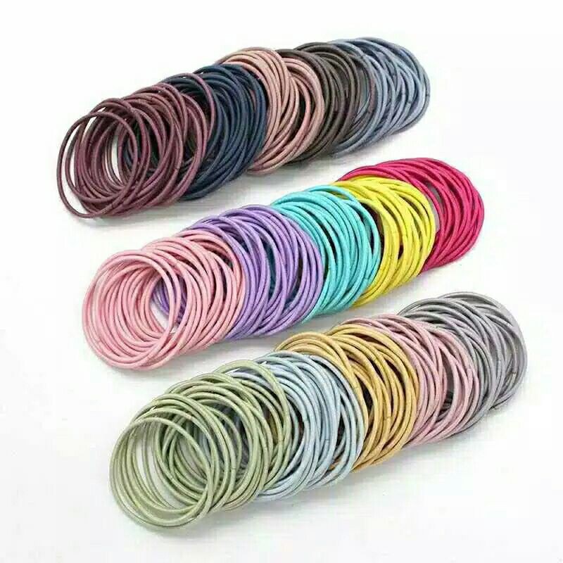 5 PCS IKAT RAMBUT ELASTIS BAHAN NYLON