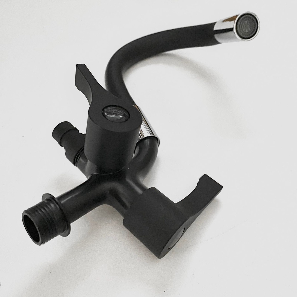 Kran Bebek Cabang Flexible Stenlis CBF - Keran air Tembok Cabang Fleksibel Hitam BC51B Minimalis