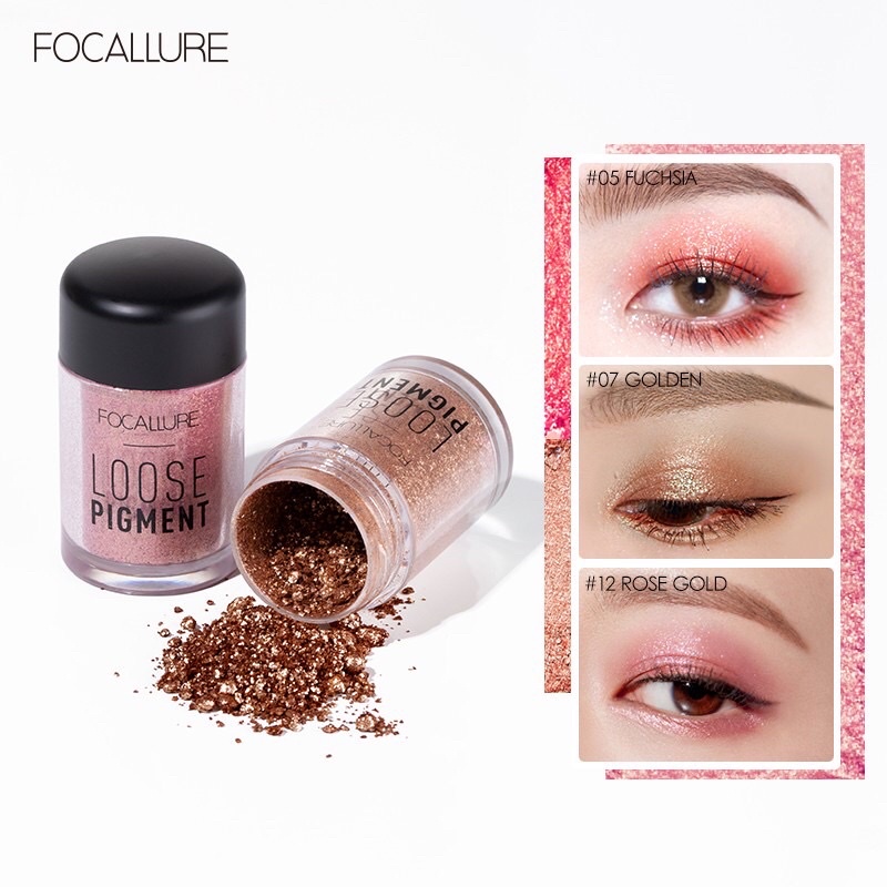 Focallure Glitter Eyeshadow Tabur Loose Powder High Pigmented pigment 8 Color FA37