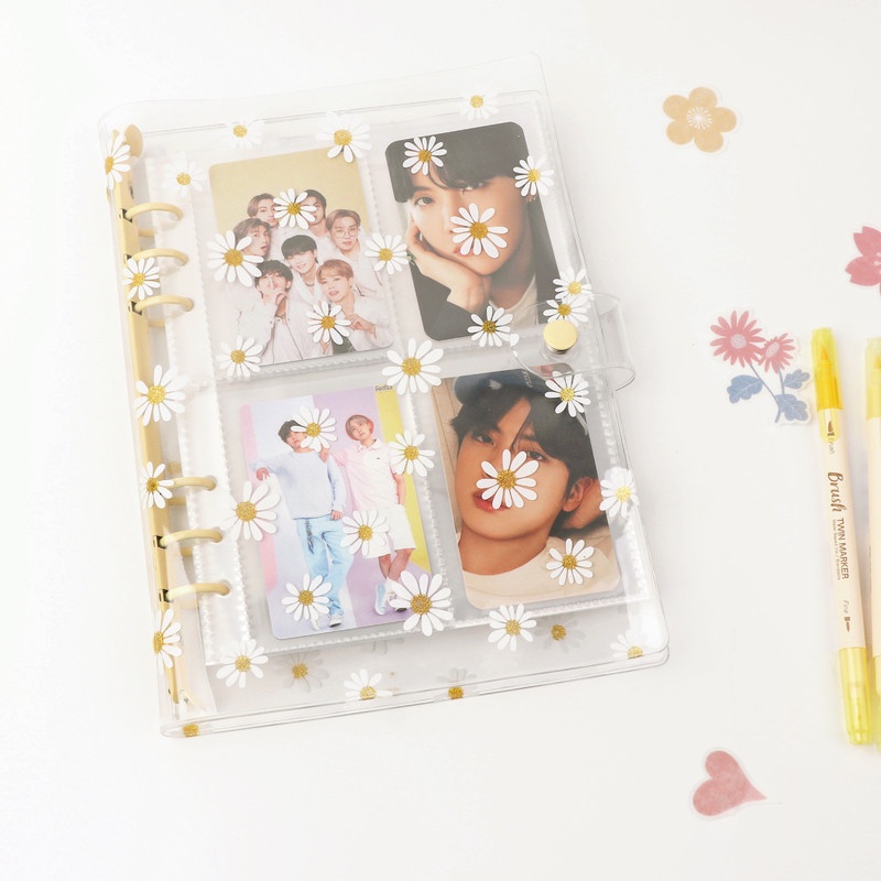 INS Daisy Flower Transparent A5 A6 Binder Album Photo Album Photocards Holder Loose-leaf Binder Cover
