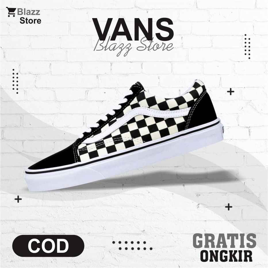 Sepatu Vans Motif Catur Sneakers Kets Pria Wanita Murah Original Import Terbaru( BISA COD )