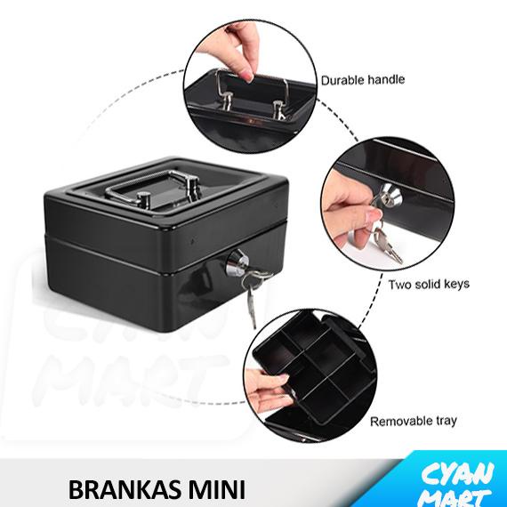 Brankas Mini Cash Drawer Safety Box Kotak Uang Laci Kasir Multiguna