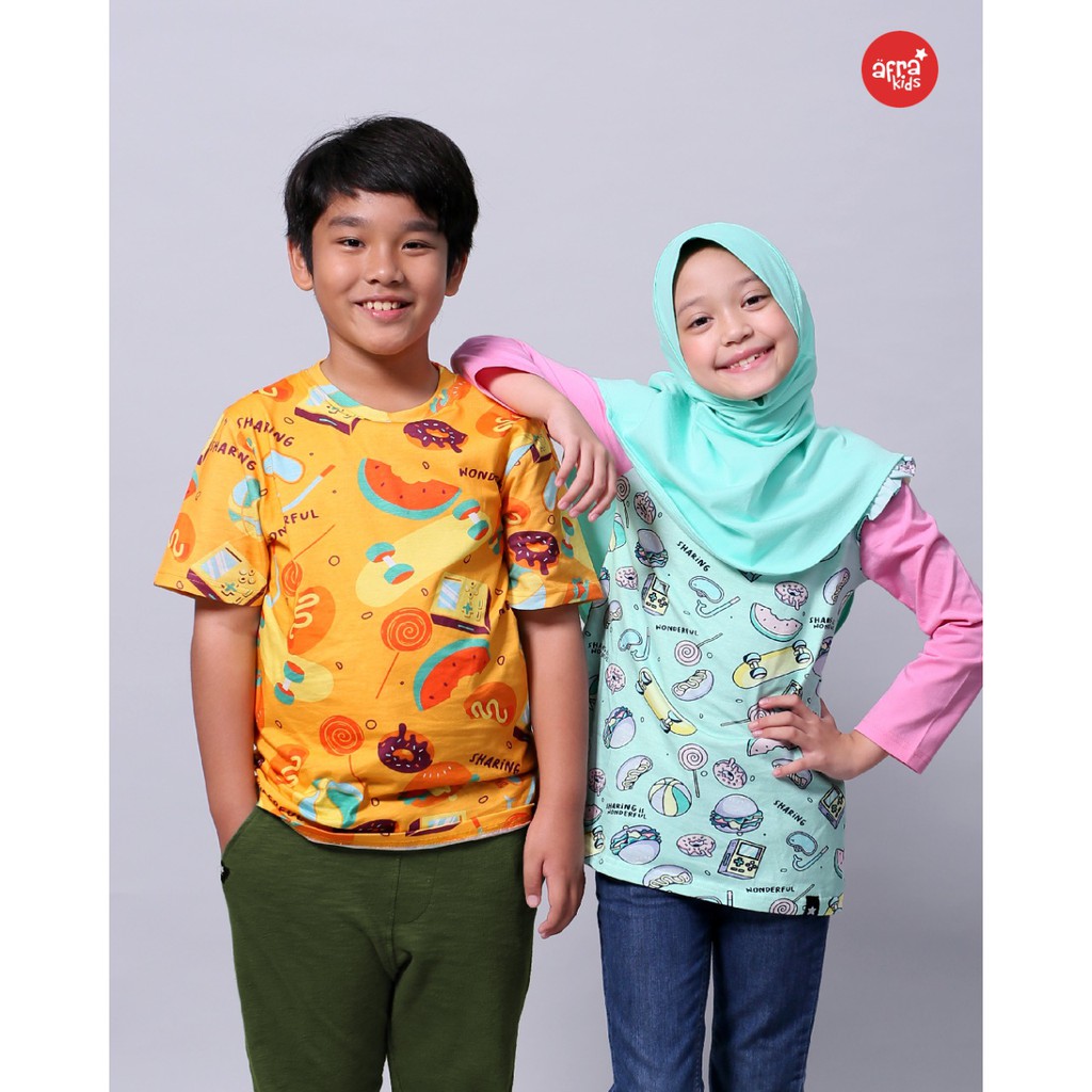 Kaos Afrakids Couple Full Sablon AF300 &amp; AF301 &quot;Sharing Is Wonderful&quot;