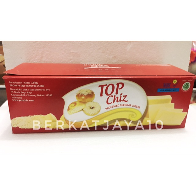 MURAH Enak Keju TOP CHIZ Cheddar 2 Kg Halal MUI Exp 22/12/2023