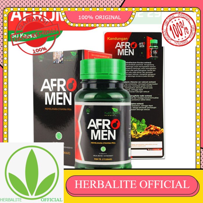 100% ORIGINAL Obat Herbal Kuat Pria - AFROMEN 50 Kapsul Herbal Stamina Pria BPOM