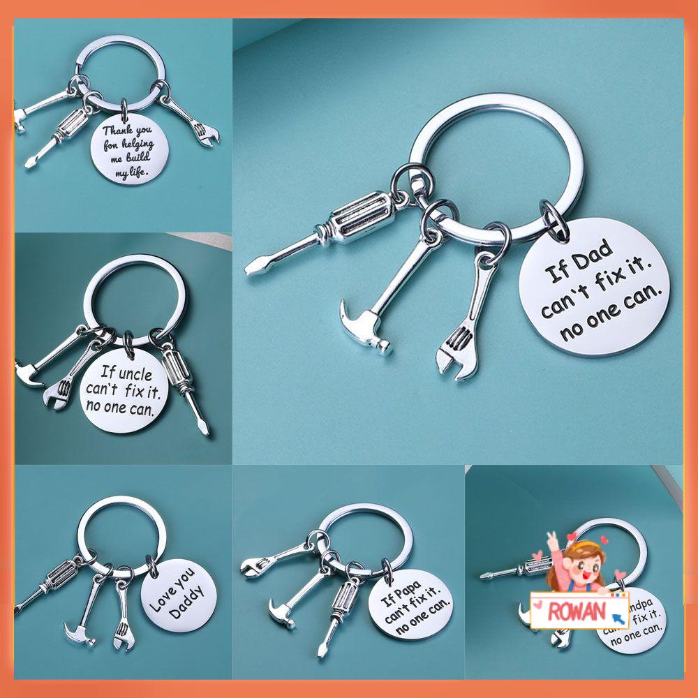 ❈ROWAN❈ Stainless Steel Father's Day Gifts Hand Souvenir Hand Tools Keyring Dad Keychain New Lover Dad Gift Father Keychain Tools Gift