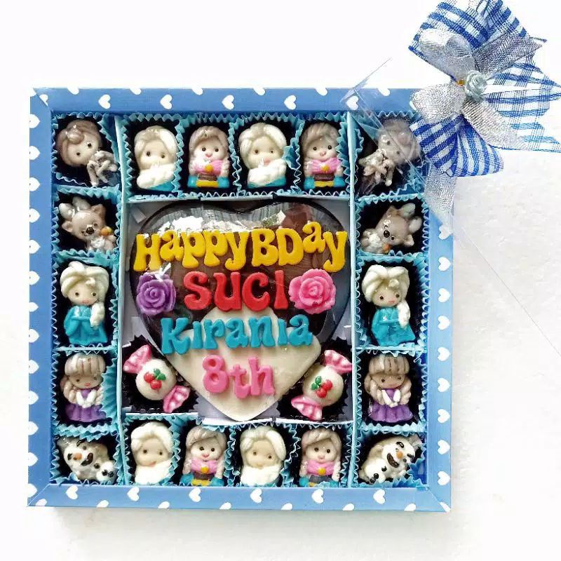 

(bisa cod) Kado Coklat ultah happy birthday anak tema Mickey Minnie mouse, hellokitty, donal, Frozen