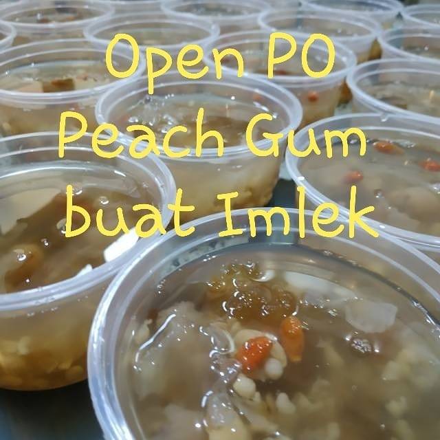 Peach gum dessert cup