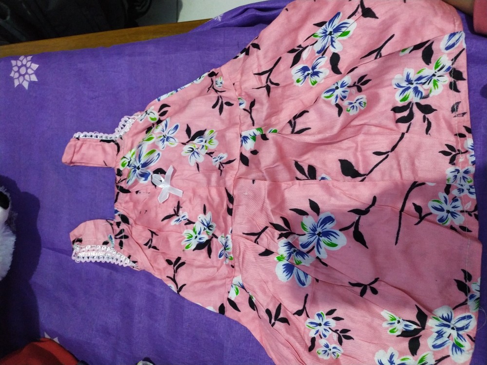 Daster Batik Anak Tanpa Lengan Pita,dress Anak Perempuan Murah Grosir Tl Rayon Klw