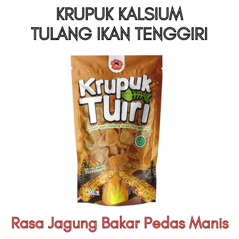 &quot;Kerupuk Kalsium&quot; Tulang Ikan Tenggiri / Rasa Jagung Bakar Pedas Manis / Krupuk Tuiri 70g