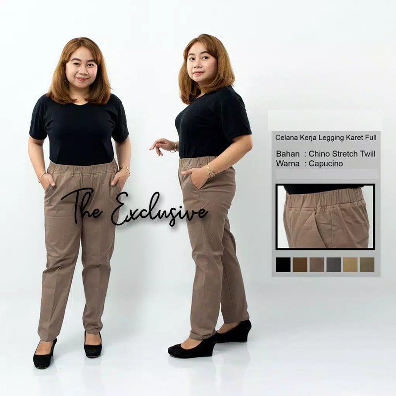 BAGGY PANTS STRETCH MELAR PREMIUM CELANA PANJANG PINGGANG FULL KARET CELANA WANITA JUMBO BIG SIZE CELANA JUMBO WANITA CURVY CELANA KANTOR WANITA
