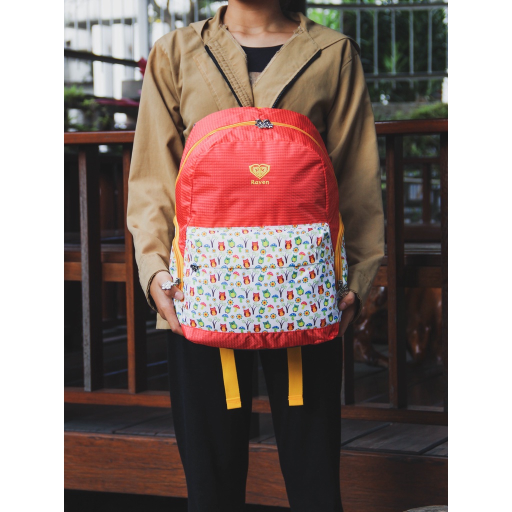 [KLIKTAS] Tas Ransel Sekolah Perempuan Printing Raven 710082 Backpack Pelajar Kuliah