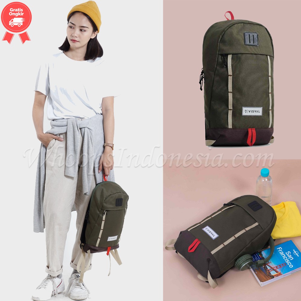 Tas Ransel Backpack VISVAL RIDLEY Minimalis Pria Wanita Cowok Cewek Unisex Sekolah Kuliah Murah ORI