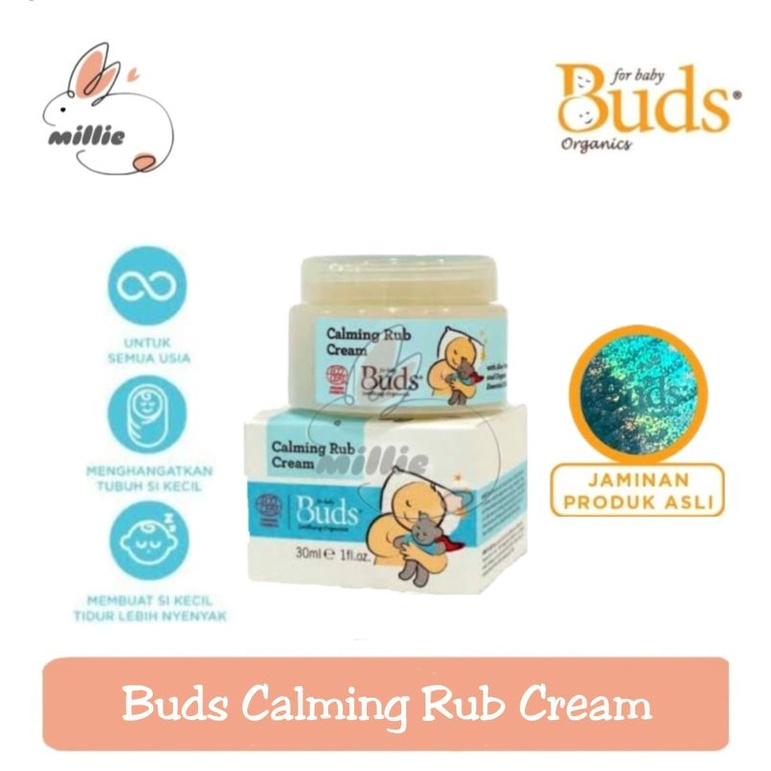 Buds Soothing Organic Calming Tummy Rub Cream 30ml - Krim Penghangat Pereda Kolik