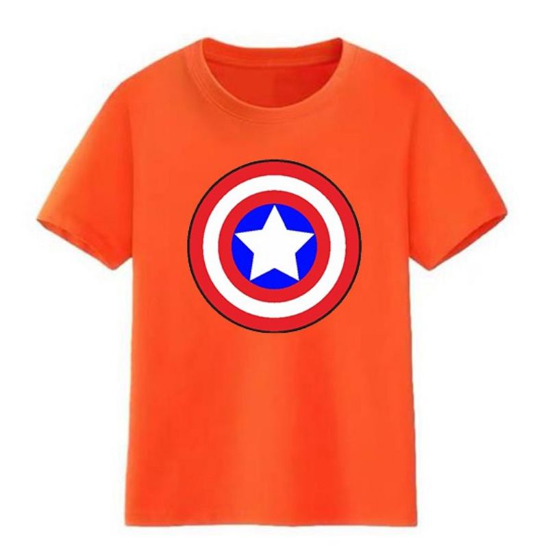 BAJU KAOS DISTRO MURAH ANAK LAKI LAKI SIZE 2 3 4 5 6 7 8 9 TAHUN KAOS ANAK ANAK SUPERHERO AVENGER CAPTAIN AMERICA