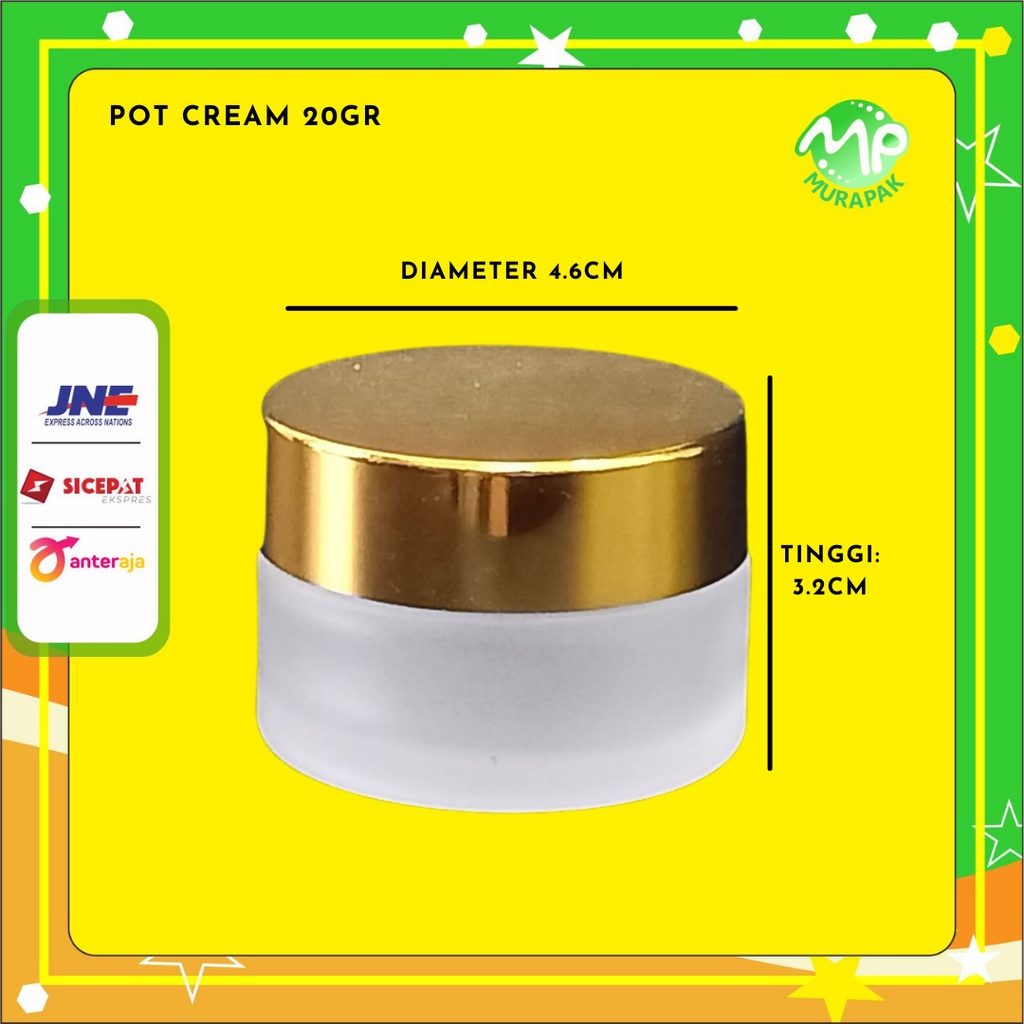 POT KRIM 20gr JAR KOSMETIK KRIM CREAM SKINCARE DOF / FROSTED CAP GOLD