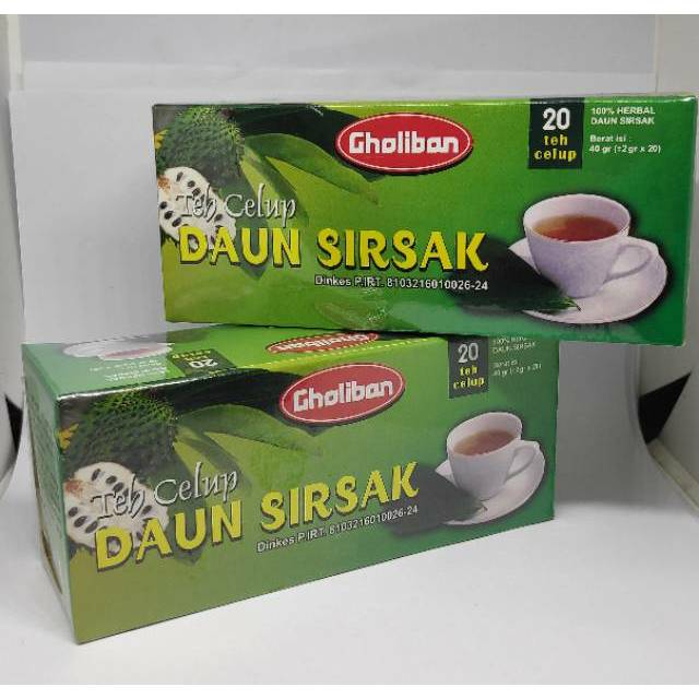 

Teh CELUP daun SIRSAK GHOLIBAN isi 20 pcs