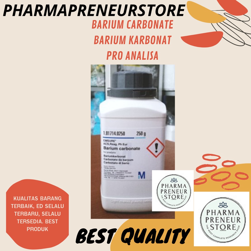 BARIUM CARBONATE / BARIUM KARBONAT PRO ANALISA 50 GRAM DAN 100 GRAM KEMASAN MERCK BEST QUALITY